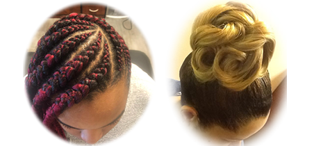 updo hairstyle & Cornrows