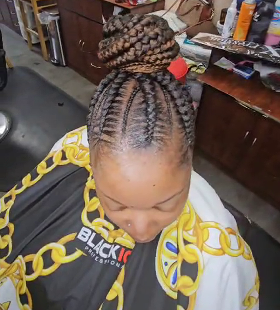 cornrows ponytail